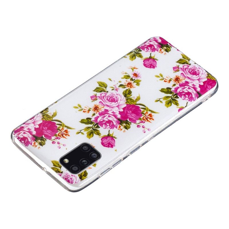 Case Hoesje Samsung Galaxy A31 Telefoonhoesje Fluorescerende Vrijheidsbloemen