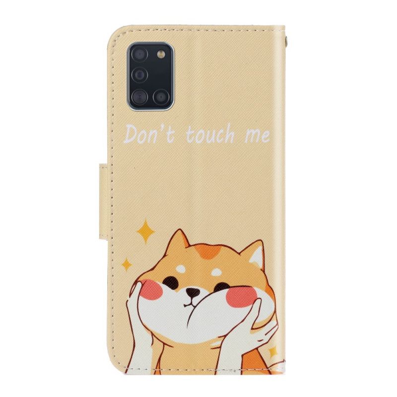 Cover Folio-hoesje Samsung Galaxy A31 Telefoonhoesje Kat Raak Me Niet Aan Met String