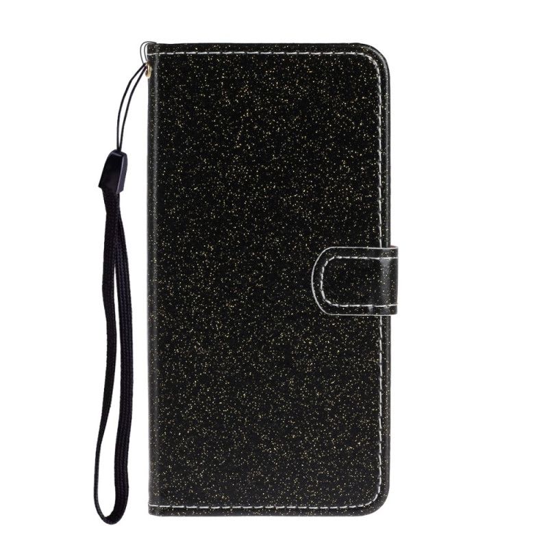 Cover Folio-hoesje Samsung Galaxy A31 Zilver Zwart Telefoonhoesje Glitter