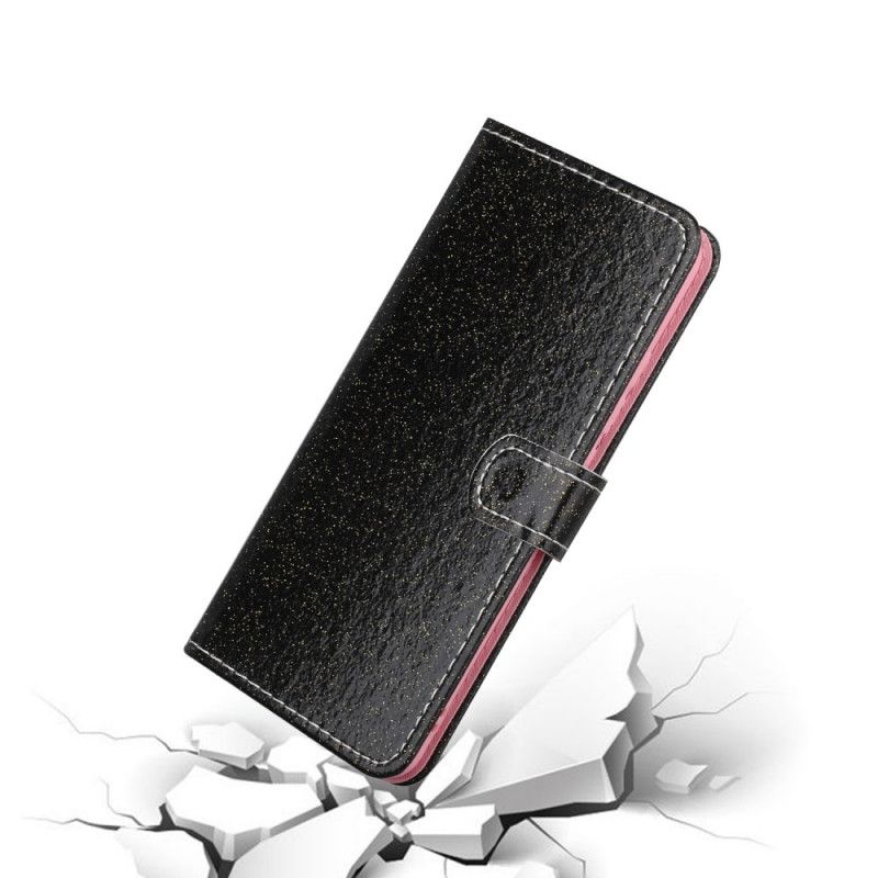 Cover Folio-hoesje Samsung Galaxy A31 Zilver Zwart Telefoonhoesje Glitter