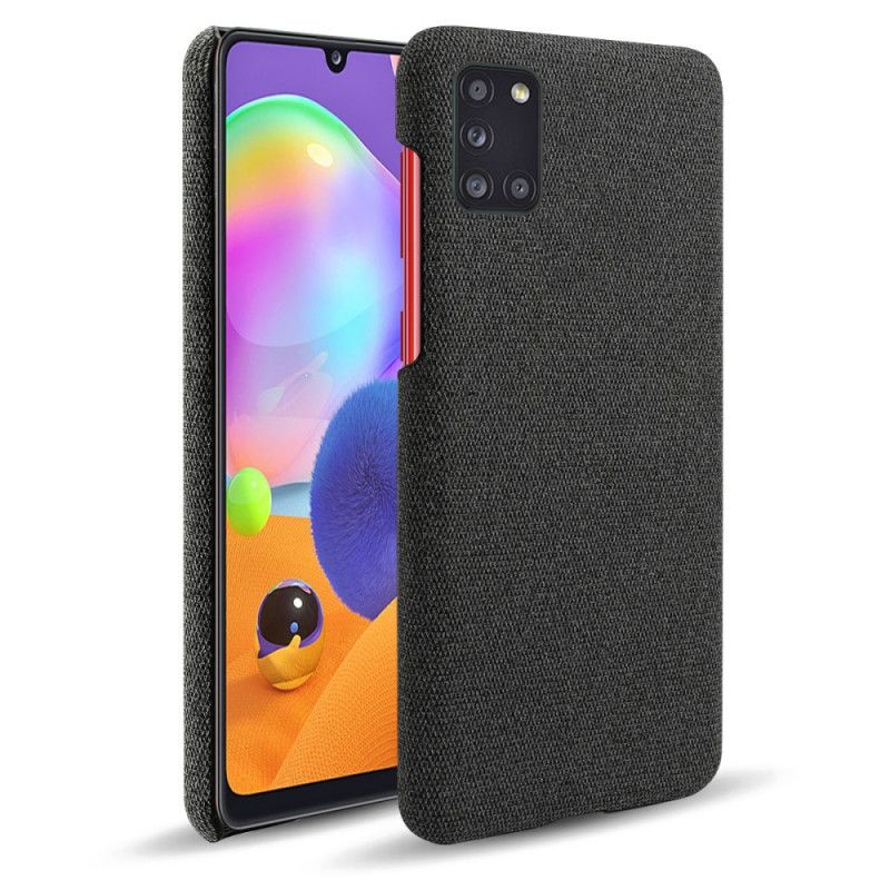 Cover Hoesje Samsung Galaxy A31 Grijs Zwart Telefoonhoesje Ksq Stof Textuur