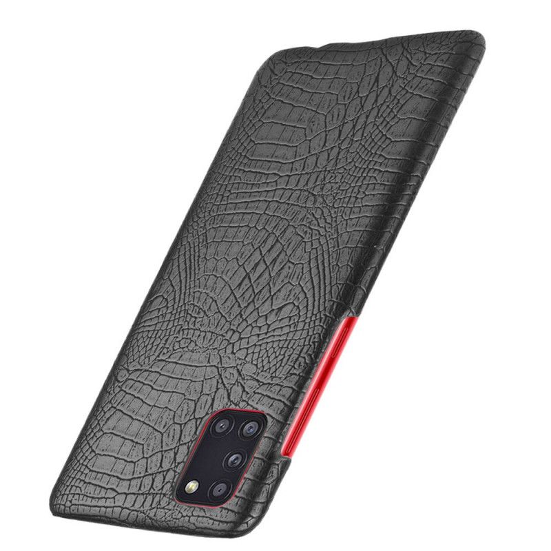 Cover Hoesje Samsung Galaxy A31 Wit Zwart Telefoonhoesje Krokodillenhuideffect