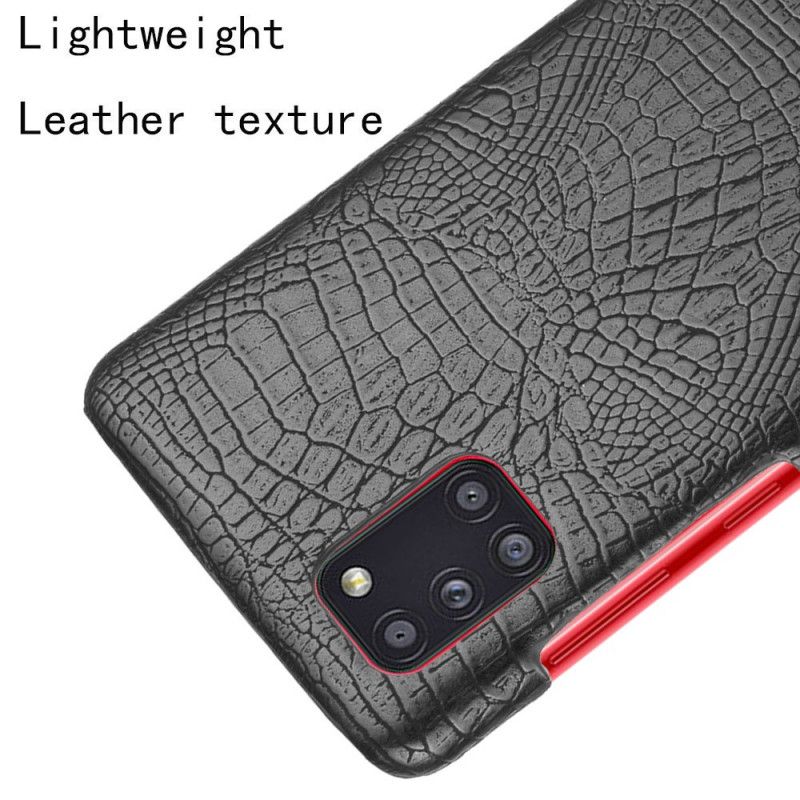 Cover Hoesje Samsung Galaxy A31 Wit Zwart Telefoonhoesje Krokodillenhuideffect