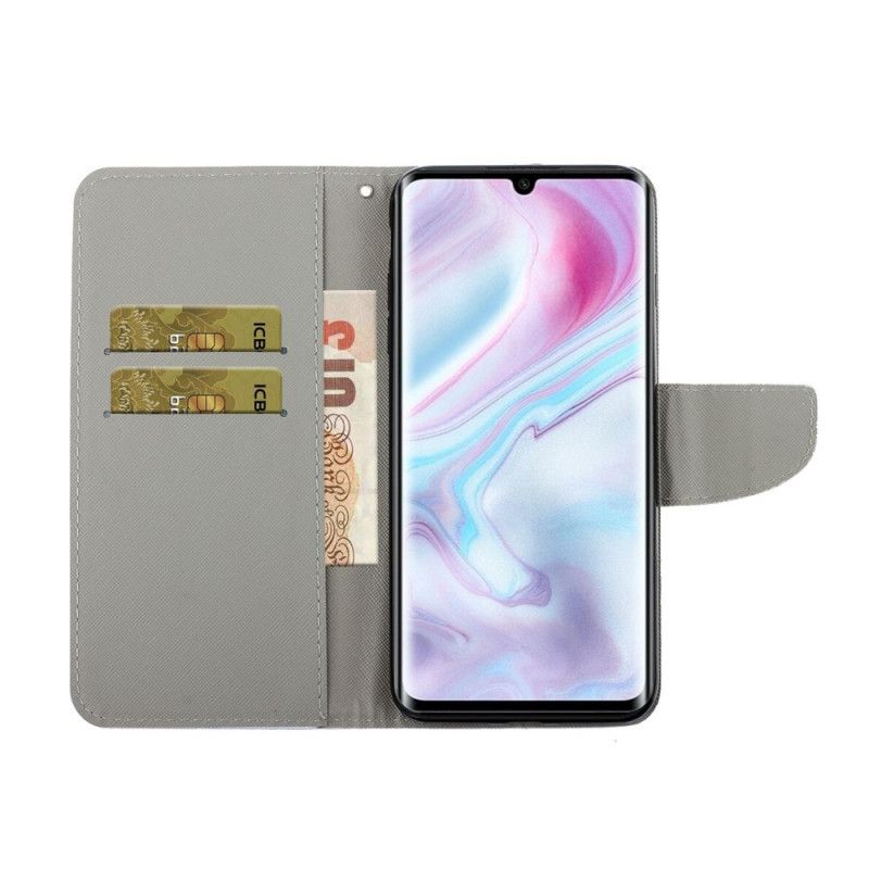 Flip Case Leren Samsung Galaxy A31 Marmer En Pailletten Met Riempje