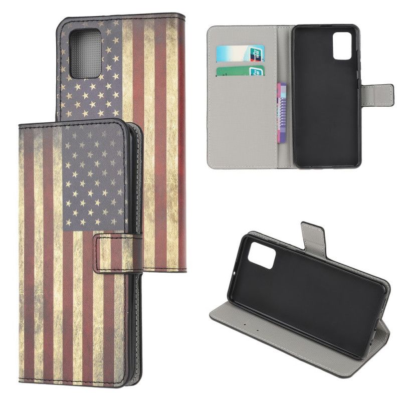 Flip Case Leren Samsung Galaxy A31 Usa Vlag