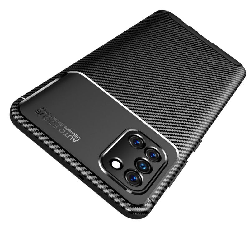Hoesje Samsung Galaxy A31 Donkerblauw Zwart Flexibele Koolstofvezeltextuur