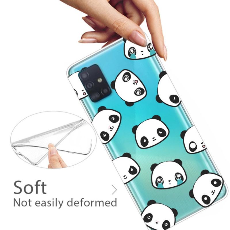 Hoesje Samsung Galaxy A31 Telefoonhoesje Transparante Sentimentele Panda'S