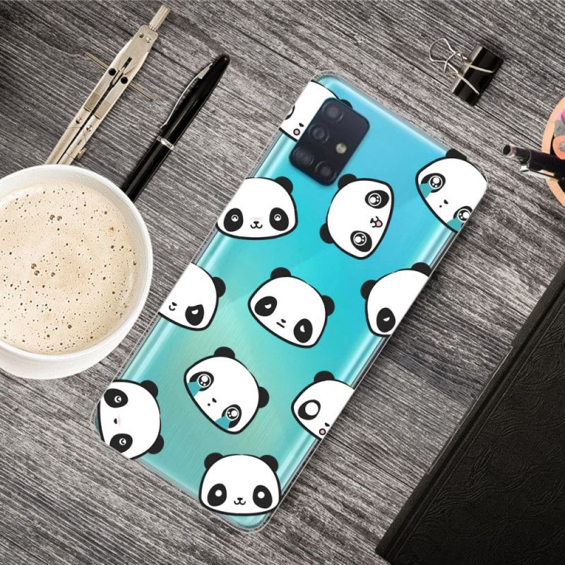 Hoesje Samsung Galaxy A31 Telefoonhoesje Transparante Sentimentele Panda'S