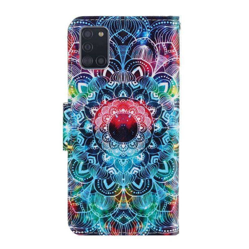 Leren Hoesje Samsung Galaxy A31 Flitsende Mandala Met String