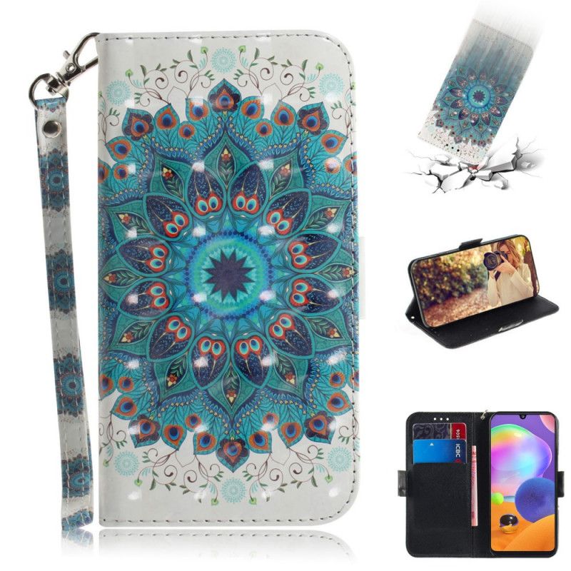 Leren Hoesje Samsung Galaxy A31 Meesterlijke Mandala Met String