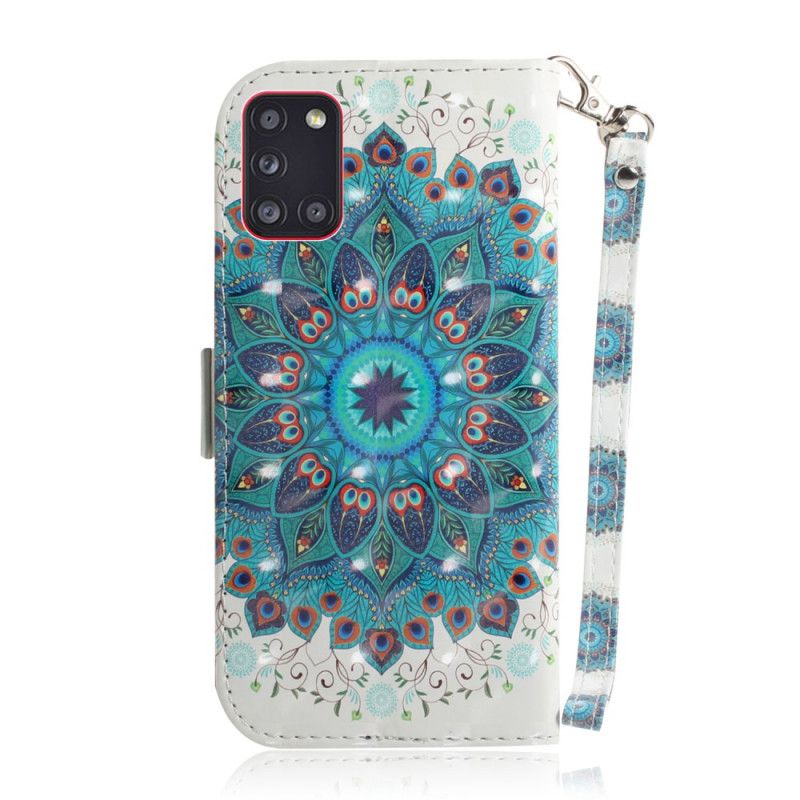 Leren Hoesje Samsung Galaxy A31 Meesterlijke Mandala Met String