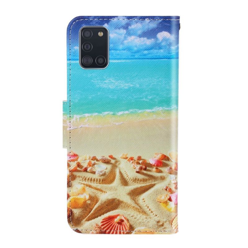 Leren Hoesje Samsung Galaxy A31 Riem Strand