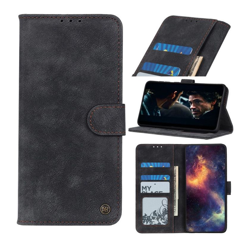 Leren Hoesje Samsung Galaxy A31 Zwart Vintage Leerstijl