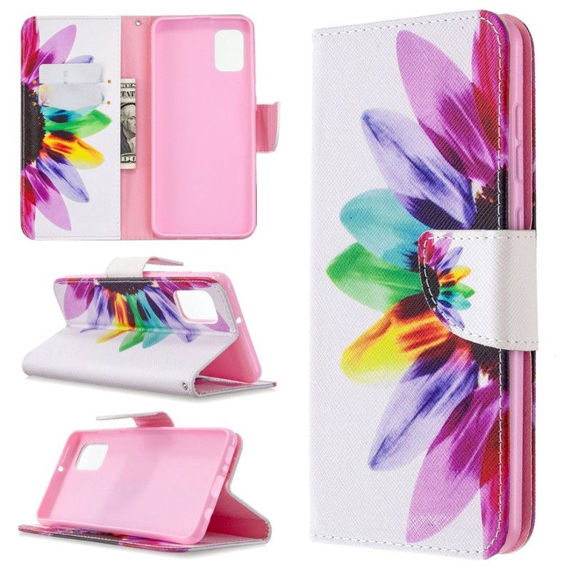 Leren Hoesje voor Samsung Galaxy A31 Aquarelbloem