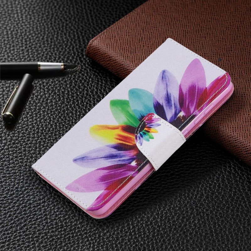 Leren Hoesje voor Samsung Galaxy A31 Aquarelbloem