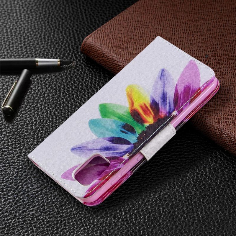 Leren Hoesje voor Samsung Galaxy A31 Aquarelbloem