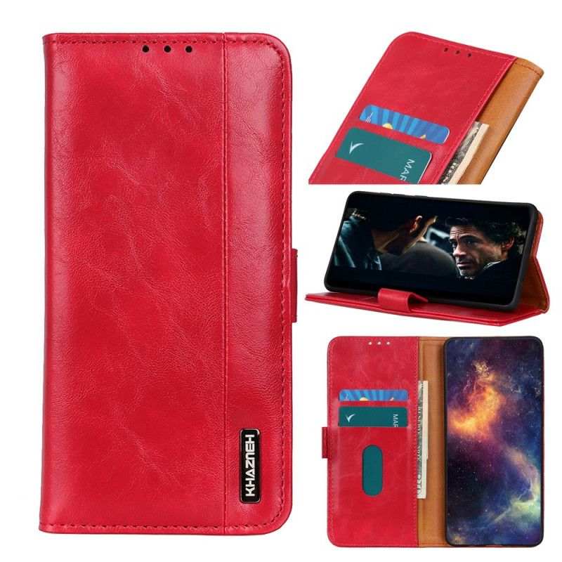 Leren Hoesje voor Samsung Galaxy A31 Rood Zwart Khazneh Elegantie Leerstijl