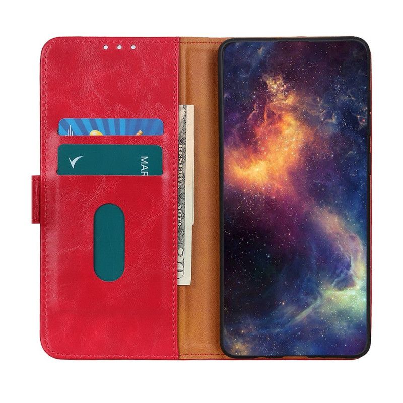 Leren Hoesje voor Samsung Galaxy A31 Rood Zwart Khazneh Elegantie Leerstijl