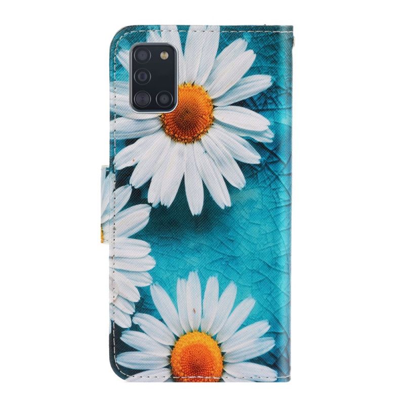 Leren Hoesje voor Samsung Galaxy A31 String Madeliefjes