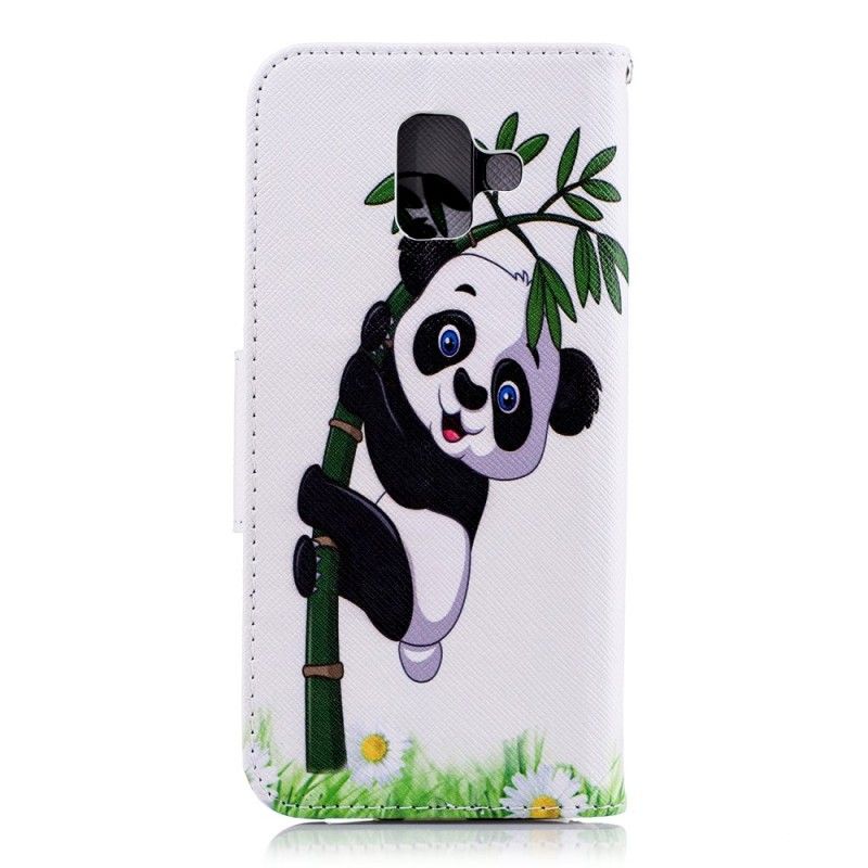 Bescherming Hoesje Samsung Galaxy A6 Telefoonhoesje Panda Op Bamboe