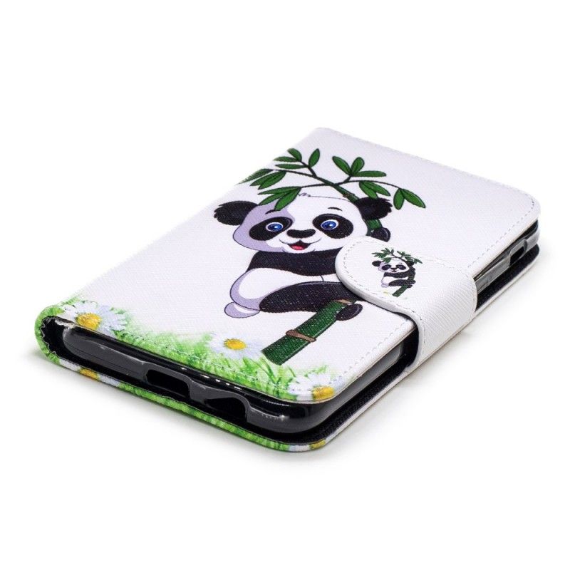 Bescherming Hoesje Samsung Galaxy A6 Telefoonhoesje Panda Op Bamboe