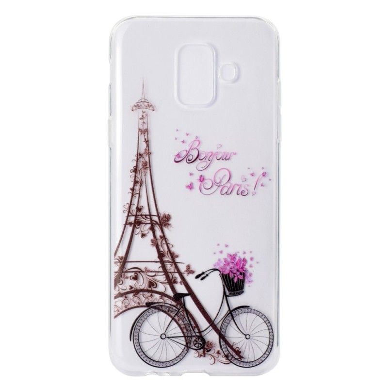 Case Hoesje Samsung Galaxy A6 Telefoonhoesje Transparant Hallo Parijs