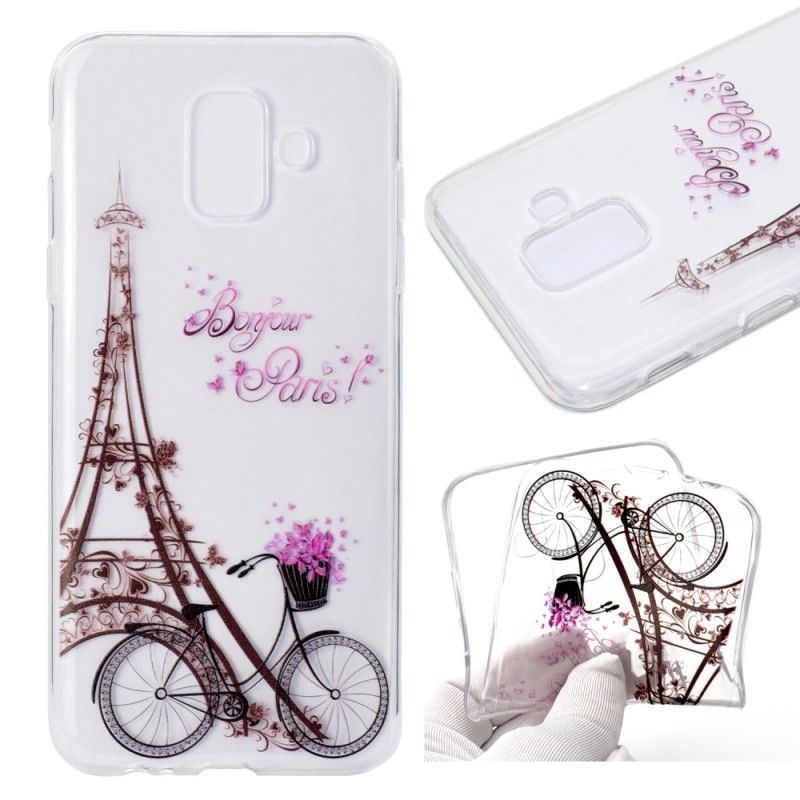 Case Hoesje Samsung Galaxy A6 Telefoonhoesje Transparant Hallo Parijs