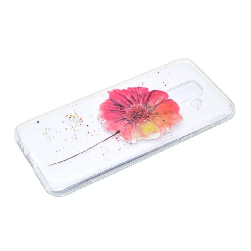 Case Hoesje Samsung Galaxy A6 Telefoonhoesje Transparante Aquarel Klaproos