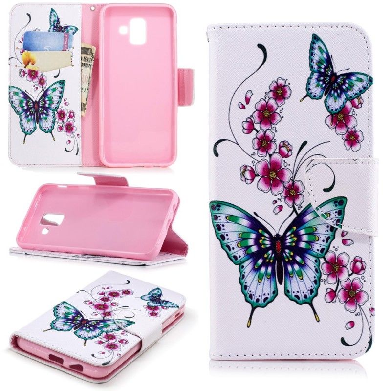 Cover Folio-hoesje Samsung Galaxy A6 Telefoonhoesje Prachtige Vlinders