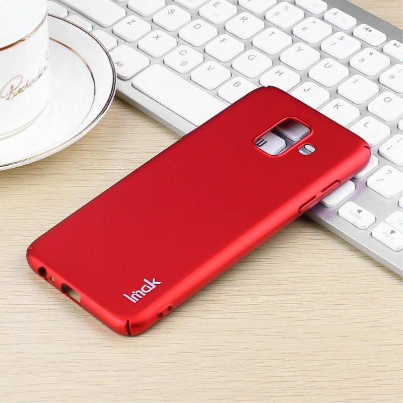 Cover Hoesje Samsung Galaxy A6 Rood Telefoonhoesje Zijde Serie