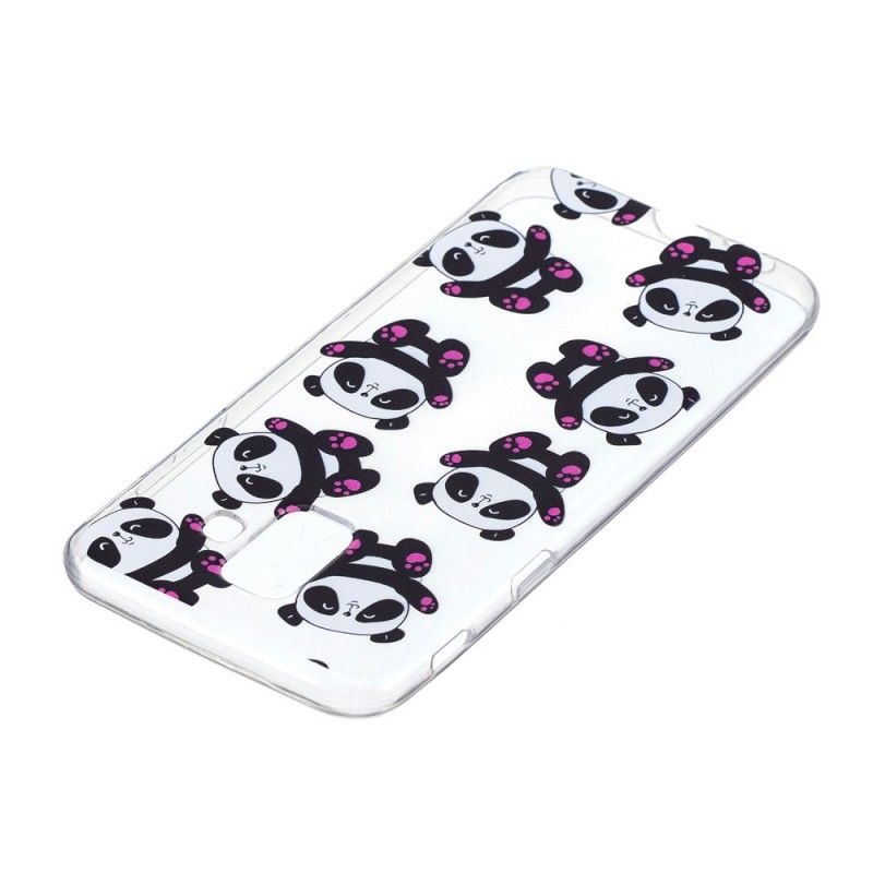 Cover Hoesje Samsung Galaxy A6 Telefoonhoesje Transparante Panda'S Hebben Plezier