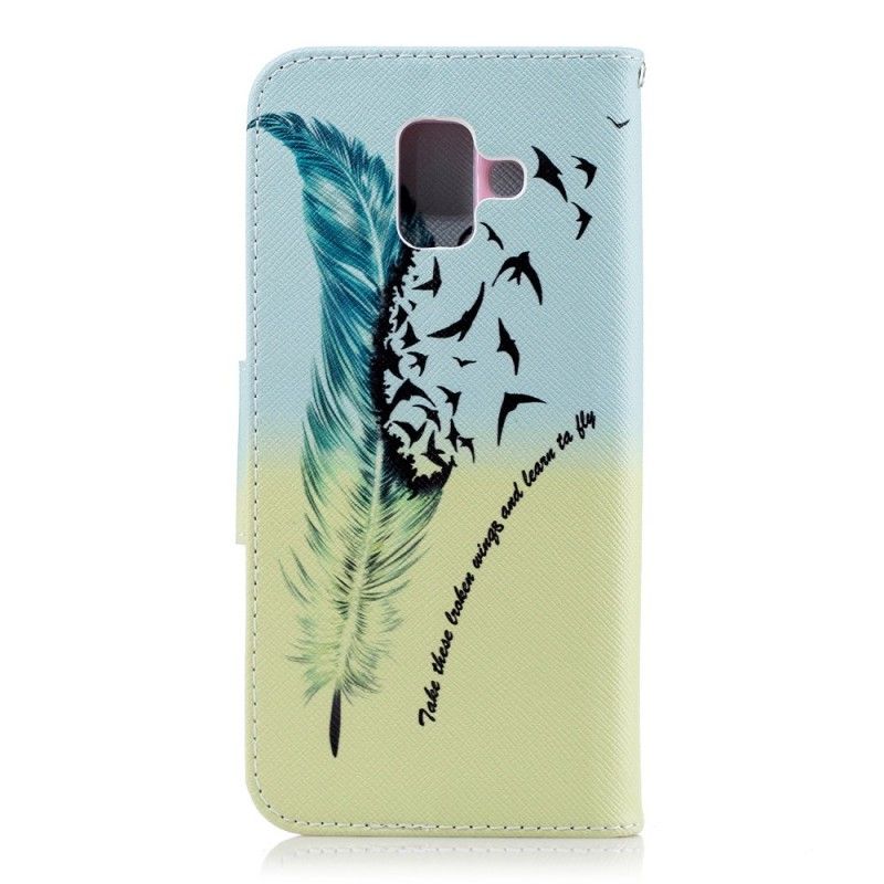 Flip Case Leren Samsung Galaxy A6 Leren Vliegen