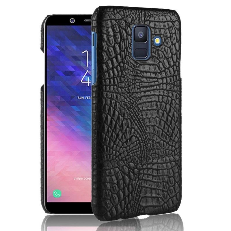 Hoesje Samsung Galaxy A6 Bruin Zwart Krokodillenhuideffect