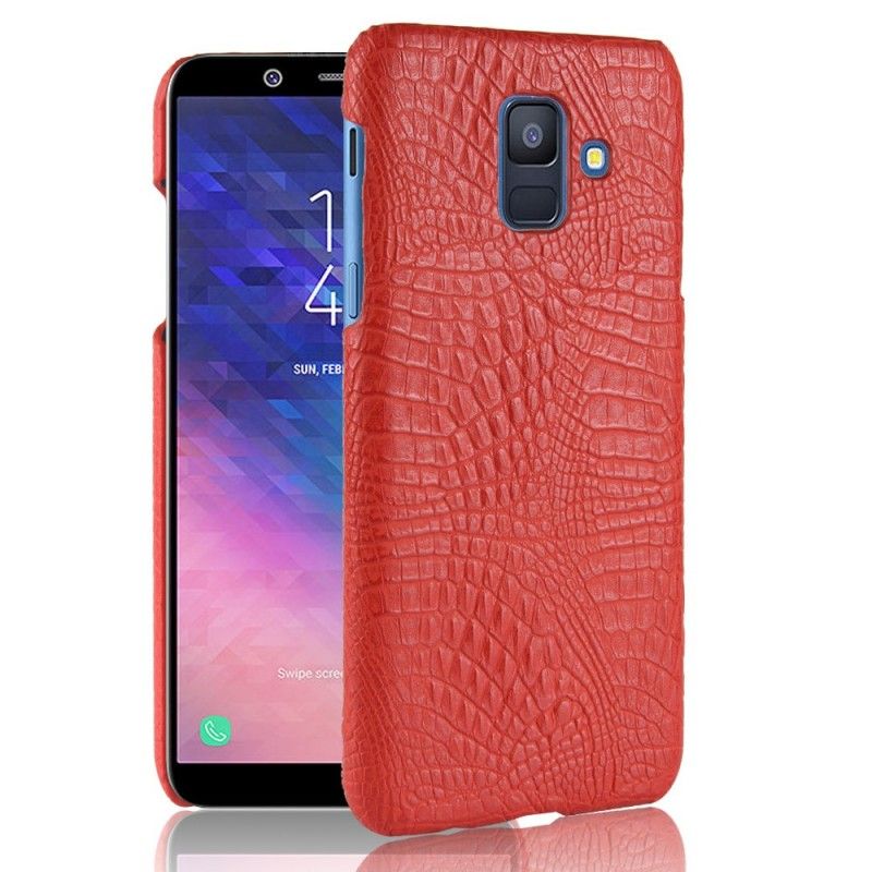 Hoesje Samsung Galaxy A6 Bruin Zwart Krokodillenhuideffect