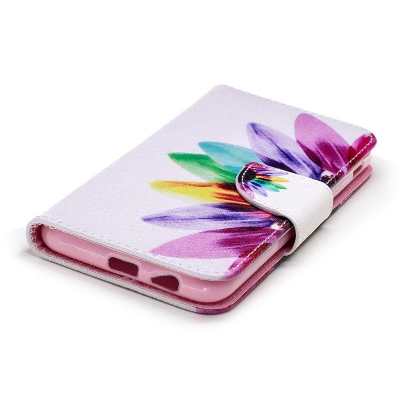 Leren Hoesje Samsung Galaxy A6 Aquarelbloem