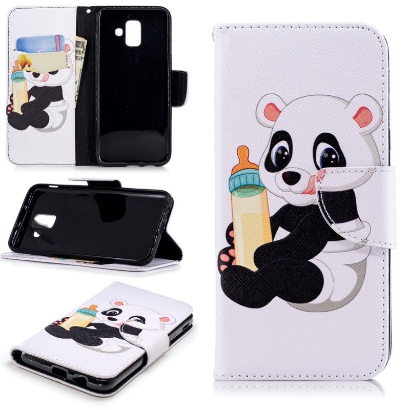 Leren Hoesje Samsung Galaxy A6 Babypanda