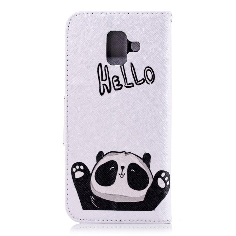 Leren Hoesje Samsung Galaxy A6 Hallo Panda