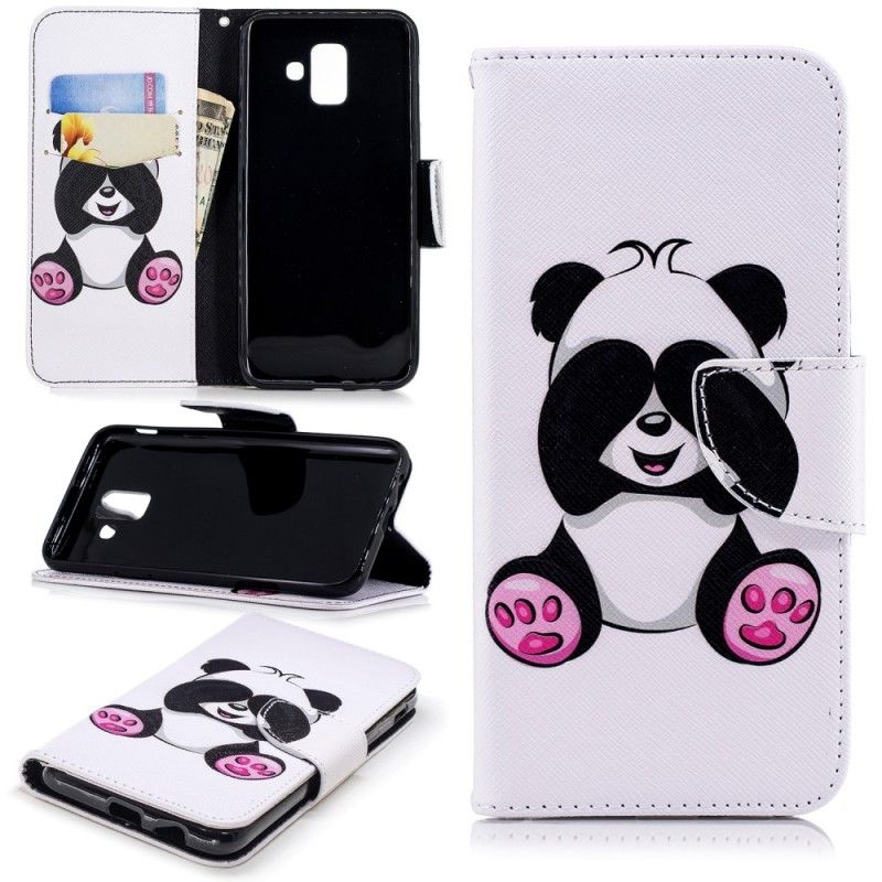 Leren Hoesje Samsung Galaxy A6 Leuke Panda