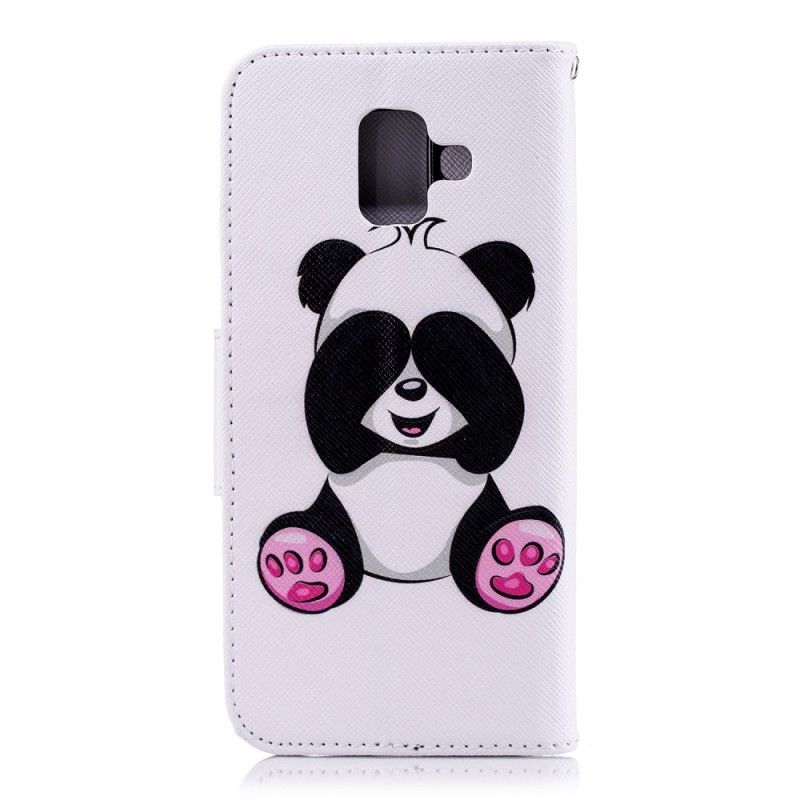 Leren Hoesje Samsung Galaxy A6 Leuke Panda