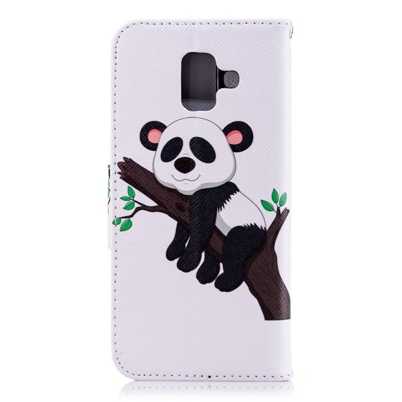 Leren Hoesje Samsung Galaxy A6 Luie Panda