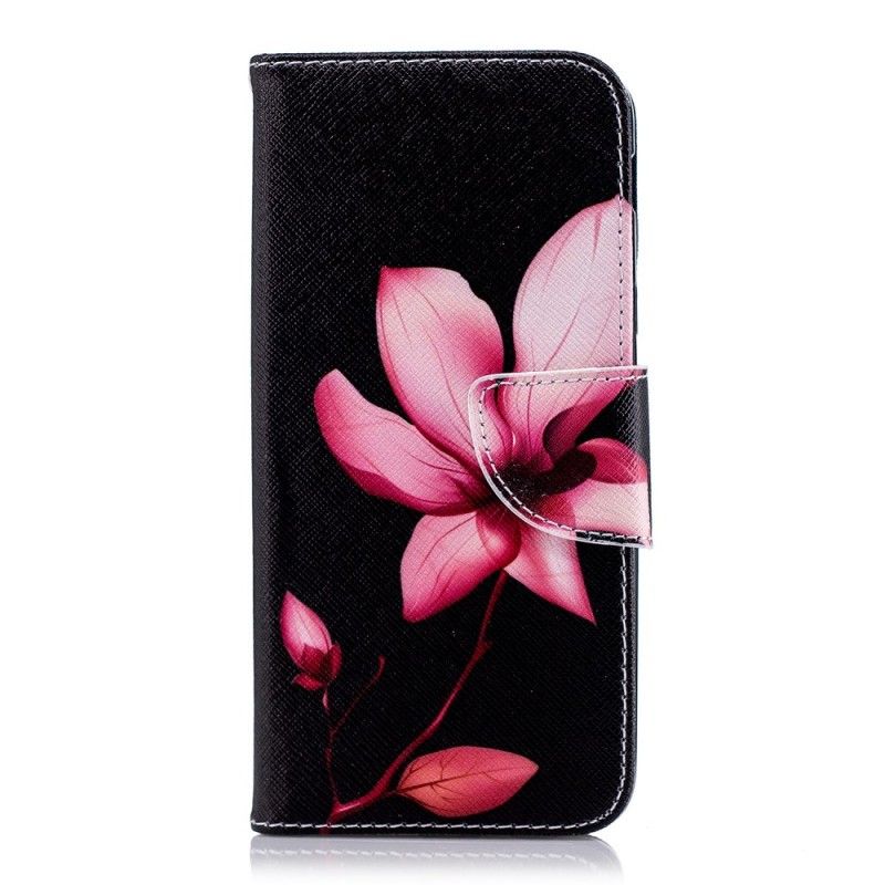 Leren Hoesje Samsung Galaxy A6 Roze Bloem