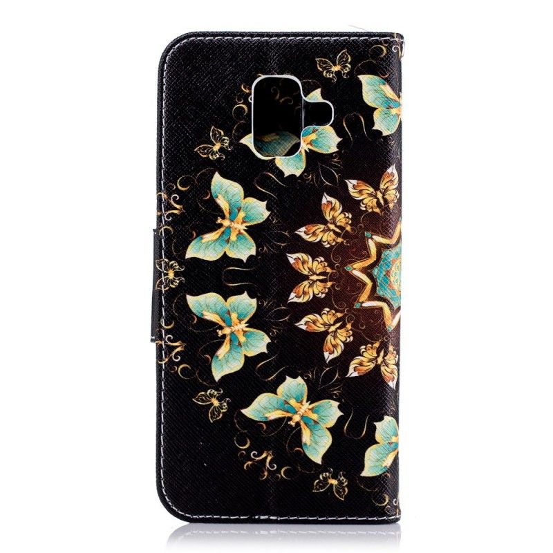 Leren Hoesje Samsung Galaxy A6 Vlinder Mandala