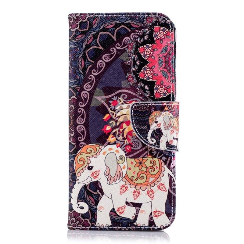 Leren Hoesje voor Samsung Galaxy A6 Etnische Olifantenmandala