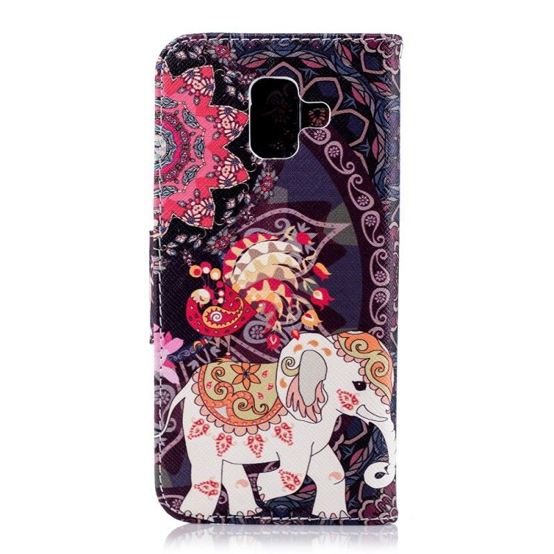 Leren Hoesje voor Samsung Galaxy A6 Etnische Olifantenmandala