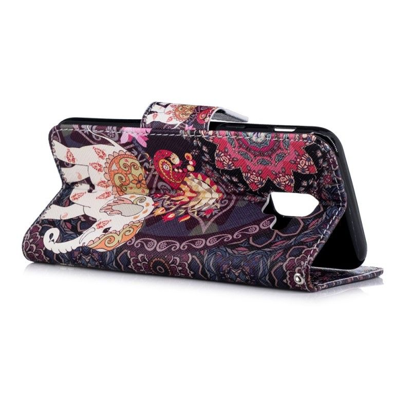 Leren Hoesje voor Samsung Galaxy A6 Etnische Olifantenmandala