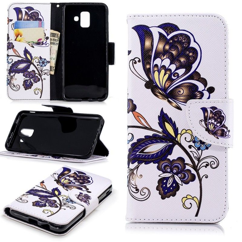 Leren Hoesje voor Samsung Galaxy A6 Vlindertattoo