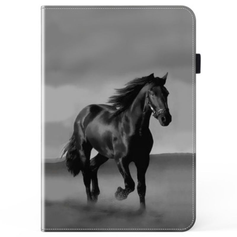 Cover iPad Pro 13 (2024) Zwart Paard Bescherming Hoesje