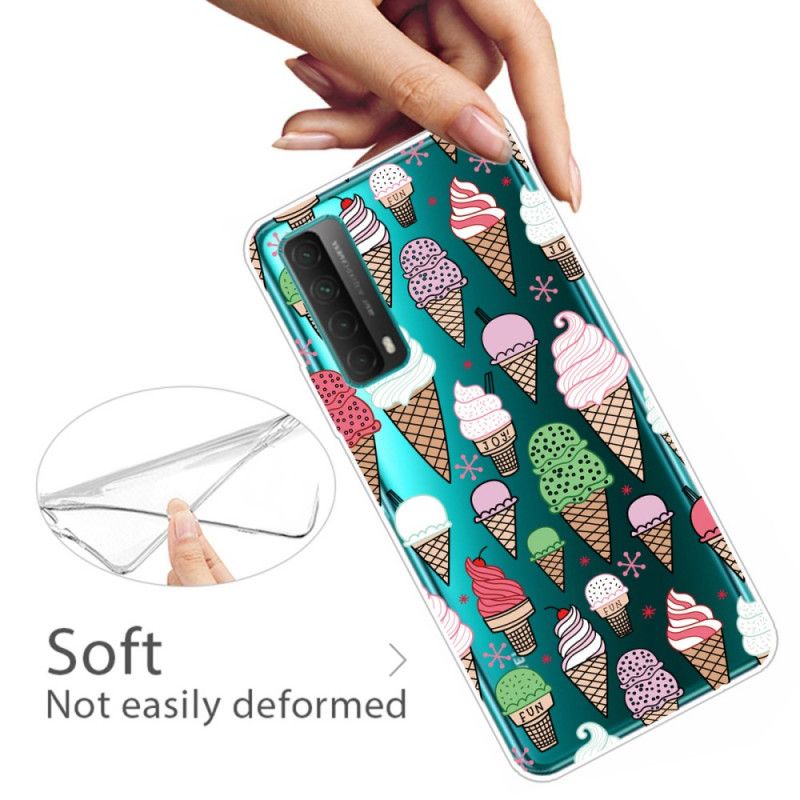 Case Hoesje Huawei P Smart 2021 Telefoonhoesje Gekleurd Roomijs