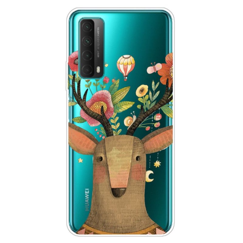 Case Hoesje Huawei P Smart 2021 Telefoonhoesje Transparant Gebloemd Hert