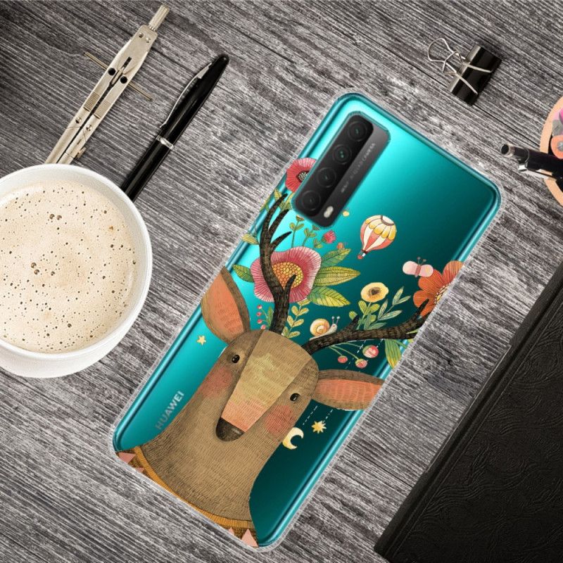 Case Hoesje Huawei P Smart 2021 Telefoonhoesje Transparant Gebloemd Hert